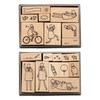 Midori 35597006 Wooden Stamp Set A Pattern Ojisan 30th Anniversary