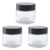 HXARTMIS 2 oz Clear Glass Jars with Lids,3 Pack 2oz