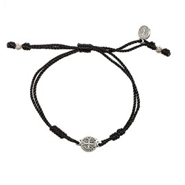 My Saint My Hero Breathe Bracelet - handwoven and includes silver plated benedictine cross medal at the center