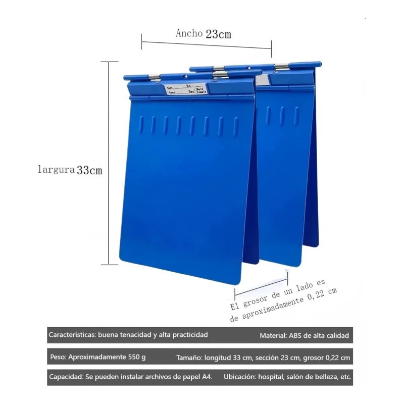 Carpeta Porta Expedientes Clinica 2 Piezas
