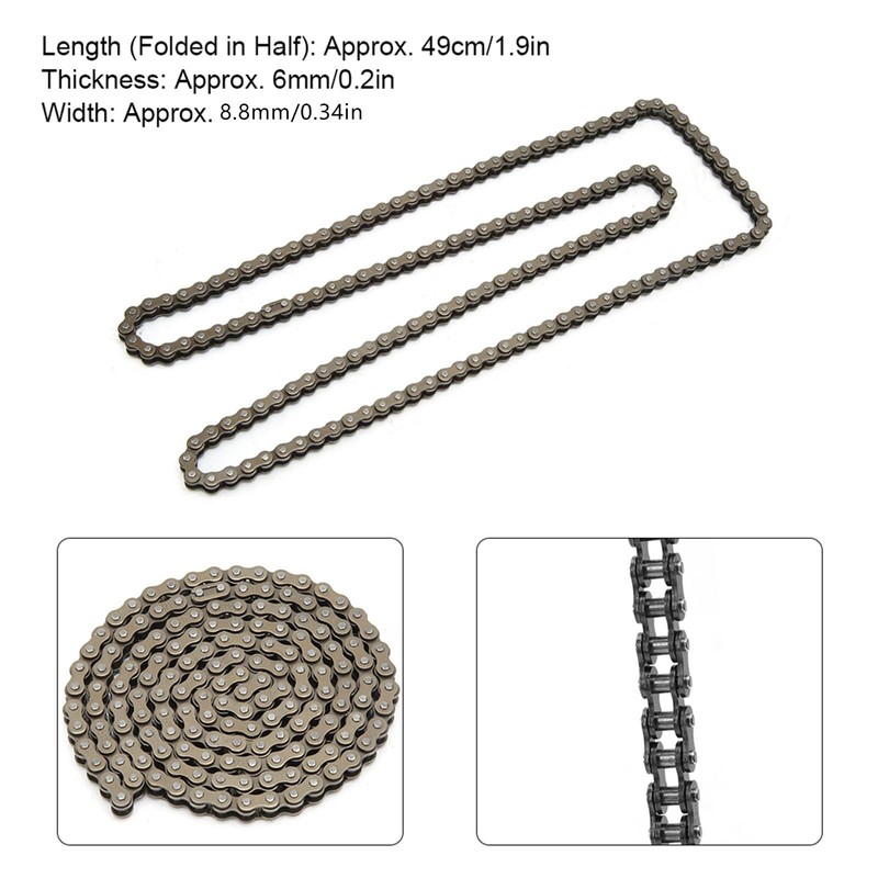 25H 158Links Stainless Steel Chain Fits for Pocket Bike Mini