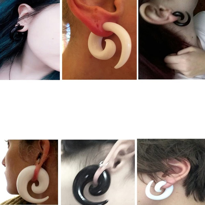 NewZenro Acrylic Spiral Snail Ear Tapers Plugs Tunnels Expander Gauges