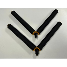 V-Style Fishing Rod Rollers, Black and Yellow, Set of 2, Adjustable Pole Support (9 inch rollers)