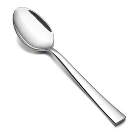 E-far Dinner Spoons Set of 6, 7.9 Inch Stainless Steel Soup Spoons Tablespoons for Home, Kitchen or Restaurant, Non-toxic & Mirror Polished, Squared Edge & Dishwasher Safe