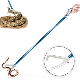 V-CHEETONG 60inch Snake Tong Reptile Grabber Rattle Snake Catcher Professional Aluminum Alloy Wide Jaw Handling Tool with Lock and Comfortable Grip Handle (Include Snake Bagging)