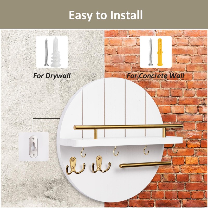 Nekon Key Holder Wall Mount, 11.8 Inch Key Rack with