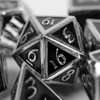 Pen & Paper Polyhedron Dice 7-Piece Metal (Silver/Black Steampunk)