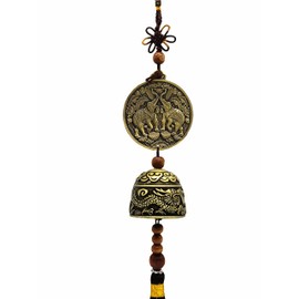 Betterdecor Feng Shui Lucky Elephant Wind Chime Bell for Good Luck (with a Logo Gift Bag)