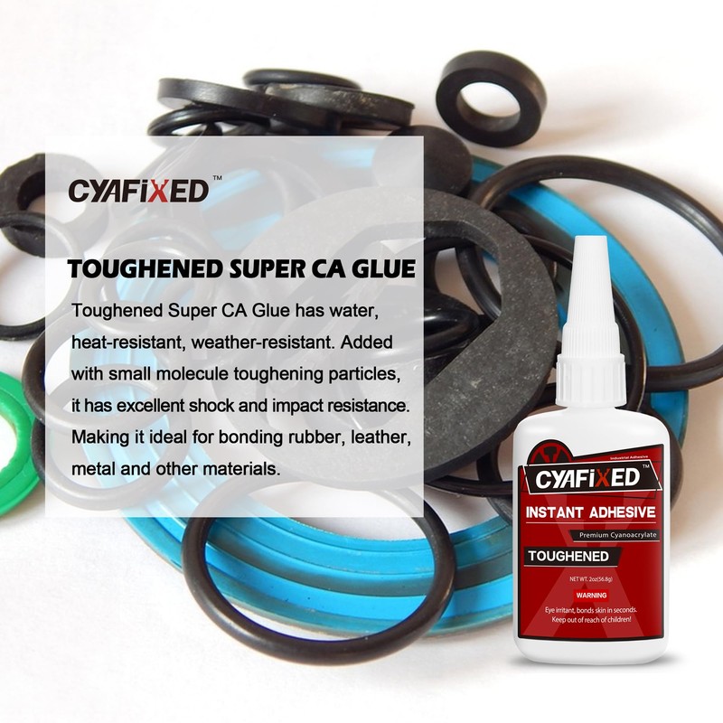 CYAFIXED Toughened Super CA Glue, Professional Grade Cyanoacrylate Instant Adhesive,