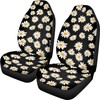 Quelytytrip White Daisy Print Car Seat Covers for Women,2PCs Front