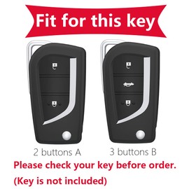 KUNIO Flip Key Fob Cover fit for Toyota Auris Corolla Avensis Verso Yaris Aygo Scion TC IM 2015 2016 Key Cover TPU Car Keychain Protector Key Case Key Bag 2 Buttons A Red