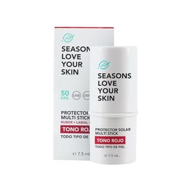 Seasons love your skin protector solar facial en barra con color multi stick rubor labial y sombra7.5 g (Rojo)