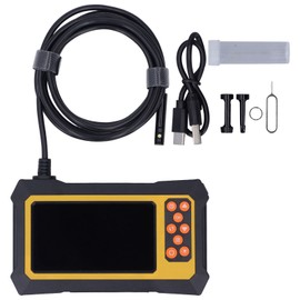 Dual Lens Industrial Endoscope ABS 1080P Digital Inspection Camera Waterproof Industrial Borescope Yellow 2m