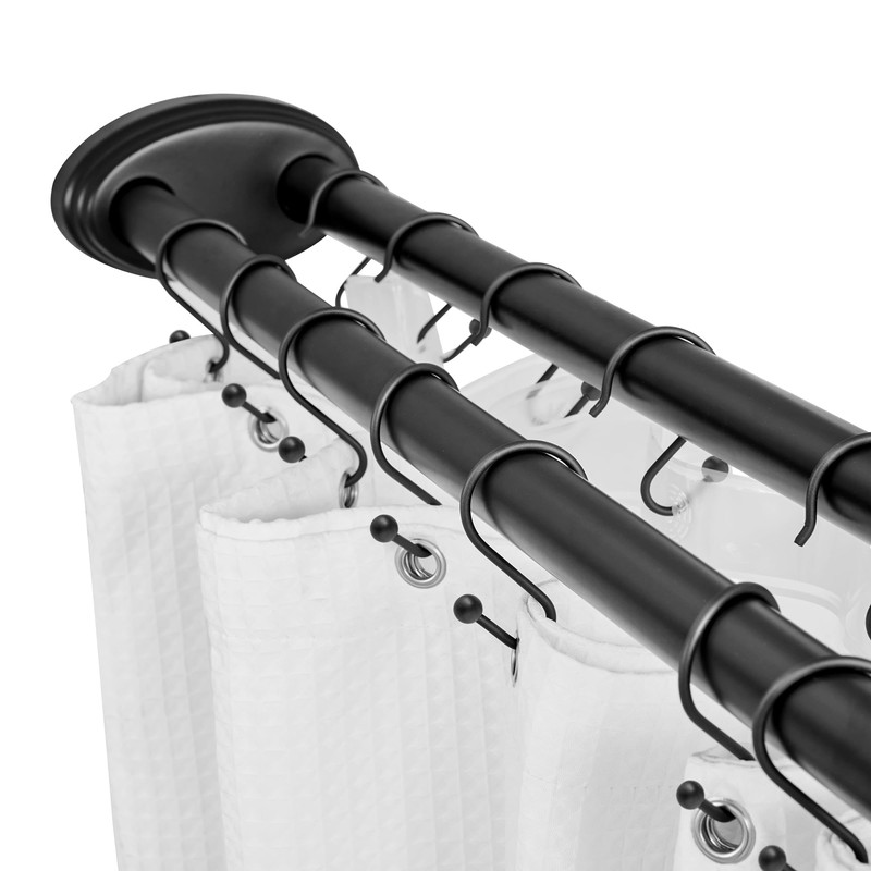 Utopia Alley Rustproof Aluminum Double L Shaped Shower Curtain Rod