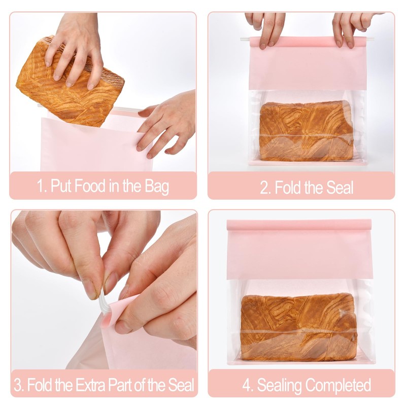 Funcoo 50 Paper Bread Bags with Tabs for Homemade Sourdough
