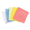 Towa Sangyo CFII Microfiber Cloth, 5 Colors, 11.0 x 11.0 inches (28 x 28 cm), Ultra Fine Fiber Removes Dirt Cleanly, Pack of 5