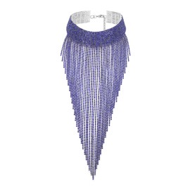 EVER FAITH Women's Crystal Bib, Statement Long Tassel Choker, Necklace, Costume Jewellery, Crystal