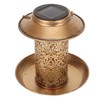Hanging Bird Feeder Solar Powered Light Hollow Design Sturdy Stable
