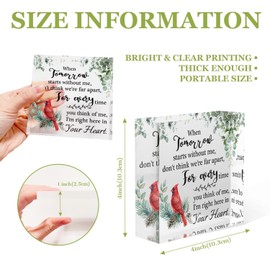 NOHSHE Square Acrylic Desktop Ornaments Every Time You Think of Me,I'M Right Here in Your Heart Presents for Women Friends Valentine's Day Presents,Birthday Presents,Farewell Presents for Coworkers