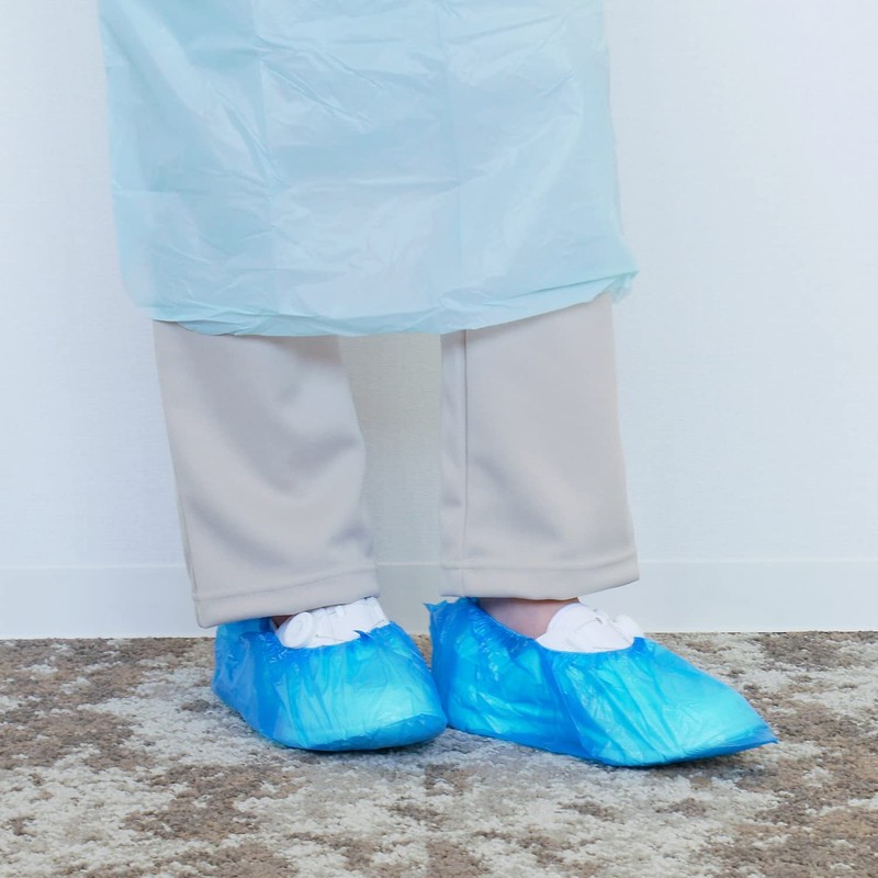 Disposable Polyethylene Shoe Cover, Blue, 100 Count WS6650