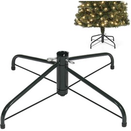 Replacement Christmas Tree Stand for Artificial Trees, Folding Christmas Tree Base for 4 Ft to 6 Ft Artificial Trees, Fits 0.5-1.25 Inch Tree Pole, Green