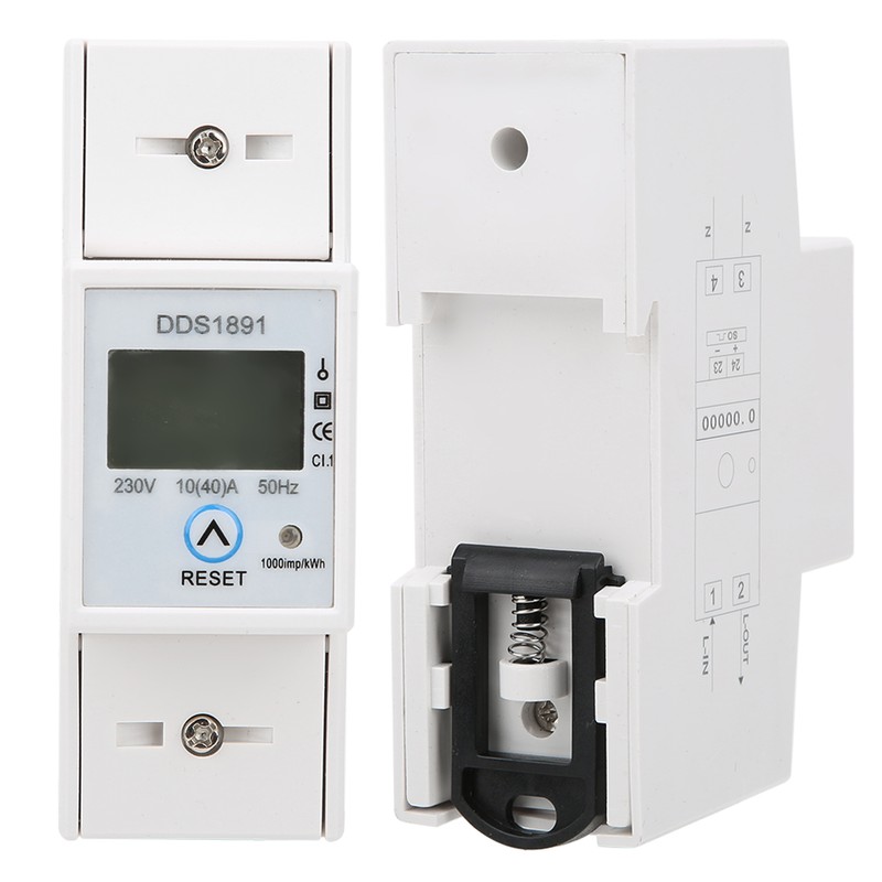 Single Phase Din Rail Energy Meter Electricity Power 50Hz LCD