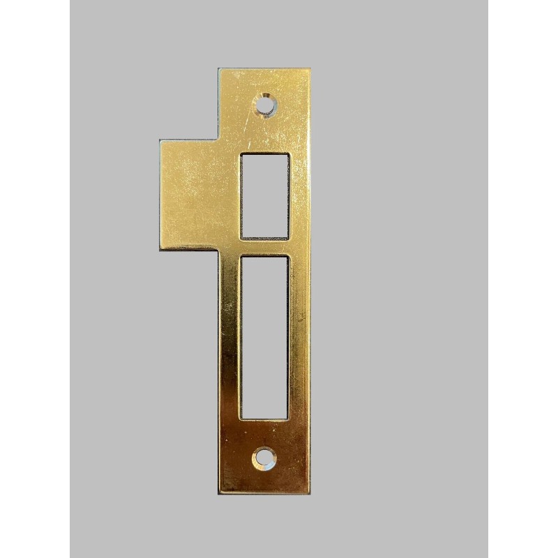 Antique Style Door Strike Plate, Mortise, Keeper, Striker, Brass, 4-3/8”