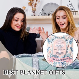 Christian Gifts for Women, Inspirational Birthday Gifts for Women Men Blanket, Religious Gifts Scripture Christian Gifts for Women Men Friends, with Bible Verse and Prayers Gifts for Women