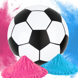 Disfore Gender Reveal Soccer Ball - Soccer Ball Gender Reveal with Powder for Boy or Girl Baby Gender Reveal Ideas，2 Packs Blue and Pink Powder