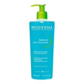 BIODERMA, Sébium Gel Moussant, Limpiador Facial Menos Imperfecciones, Skincare Piel Grasa, Suave y sin Resecar, 500ML