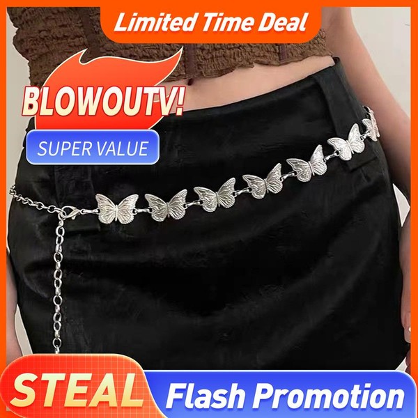 1 Count Boho Butterfly Waist Chain for Women, Ethnic Tassel