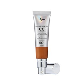 IT Cosmetics iT Cosmetics Full Coverage Foundation with SPF 50 Protection, Enriched with Hyaluronic Acid & Vitamin E, Your Skin But Better CC+ Cream, Shade: Rich Honey, 32ml
