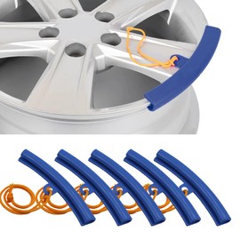 Alieemo 5PCS Car Tire Changing Rim Protector, 15cm Wheel Changing Rim Savers, Fixing Tire Rim Protective Cover for Wheel Scratch Prevention Tool, Car Accessories for Motorcycle SUV (Blue)