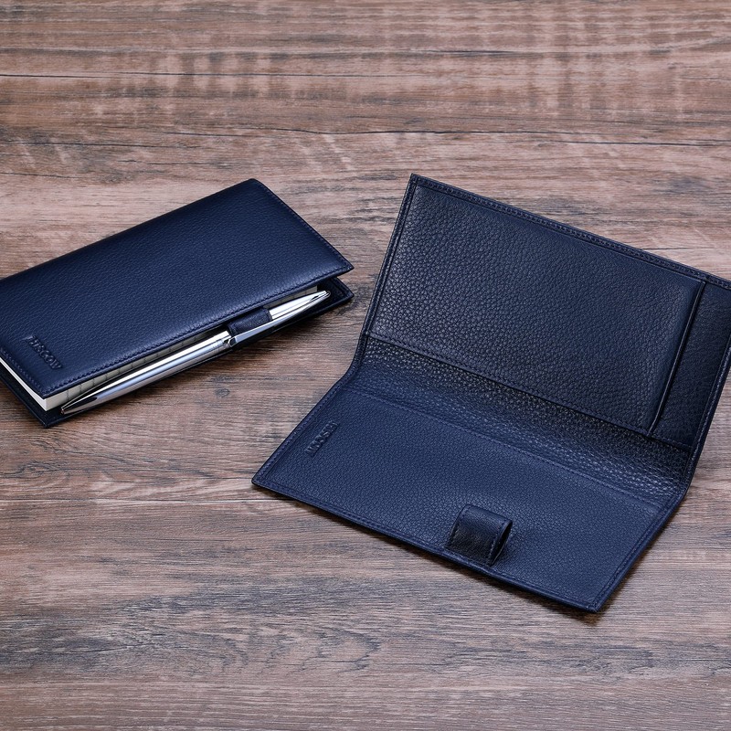 HISCOW Funda flexible de piel para chequera, con divisor, piel