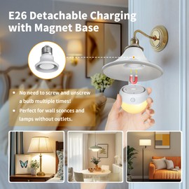 HISTAR Rechargeable Light Bulbs, 2500mAh Wireless Battery Operated Light Bulb for Lamps Cordless with Remote, Dimmable,3 CCT, RGB with Timer and Magnet, Night Light, Camping Light