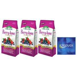 Organic Indoor Plant Food – All-Purpose Fertilizer for Indoor Houseplants & Berries – Promotes Growth, Greener Leaves & Strong Roots – Includes Bonus Jecudi Microfiber Cleaning Towel – 4 lb. (3)