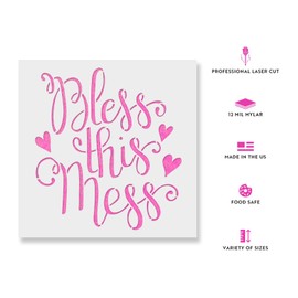 Bless This Mess Stencil - Bring A Touch of Rural Elegance to Your Space with Farmhouse Home Decor