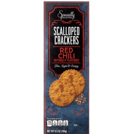 Red Chili Specially Scalloped Crackers, Cheese Platter Party Snacking, Healthy Selected Gourmet Family Gatherings Sports (1-6.5 oz Pack SimplyComplete Bundle)
