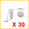 REPAIROCK 30Pcs White Plastic Rivets Splash Guard Fastener Push Type