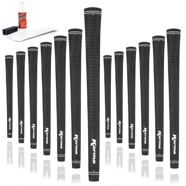 Karma Velour Golf Grip Kit with Tape Strips, Grip Solvent,