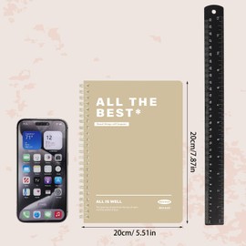 FUYOAL 4 Pack Spiral Notepad A5, 120 Pages 60 Sheets Alphabet Cover Wirebound Notebooks Bulk Journals, 7.9 * 5.5 inch Lined Notebook for Business Office School Travel