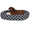 52 Inch Black Links Sherpa Bagel Dog Bed