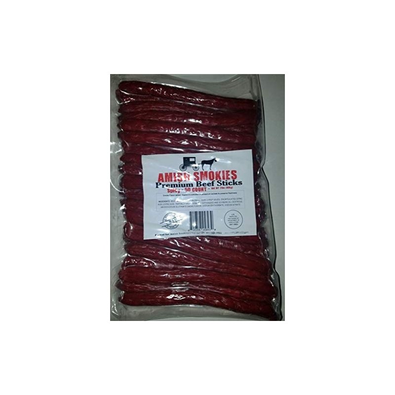 Amish Smokies Premium Spicy Beef Sticks 50 ct