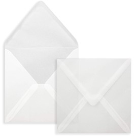 FarbenFroh by GUSTAV NEUSER Transparent envelopes - 50 pieces - square envelopes 15 x 15 cm - strong quality - 92 grams/m² - wet glue - without window