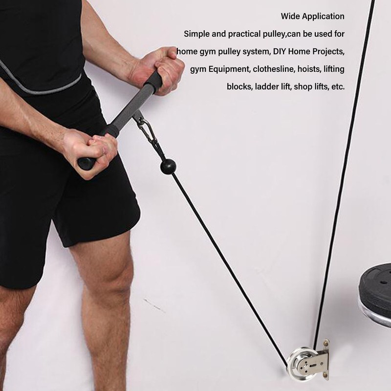 Gym Pulley Blocks Wall Mount Fixed Pulley Wheel Rotation 360