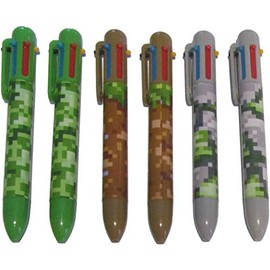 SDM 2 x 6 x Camouflage Pixel Design 6 Colour Pens Ideal Party Bag Fillers