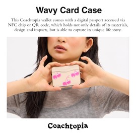 Coach Women's Coachtopia The Summer I Turned Pretty Wavy Card Case with Cherry Print, Pink/Cloud, One Size