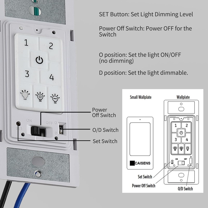 Universal Ceiling Fan Wall Control with Four Speed Switch and