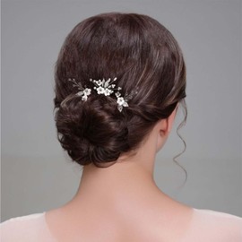 Bridal Hair Pins Silver Pearl Hair Clips Wedding Hair Accessories for Brides