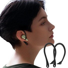 Ganchos para Auriculares Inalámbricos - Sujeción Fija para Evitar Caídas, Accesorios para Auriculares Deportivos 2 Unidades (Negro)